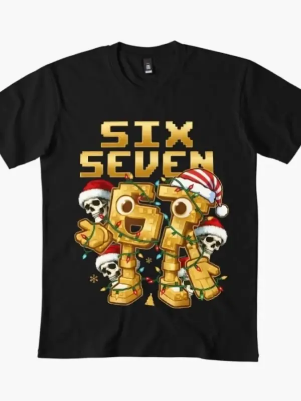 Noel Altı Yedi Robot Kafatası 67 İtalyan Beyin Bozukluğu Gen Alfa Meme Tişörtü Erkekler Kadın