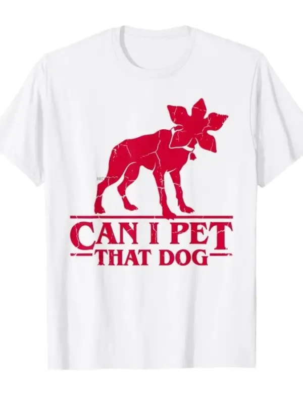 O Köpeği Sevemebilir miyim Demodog Stranger Meme Komik Köpek Sever Erkek Kadın Tişörtü %100 P