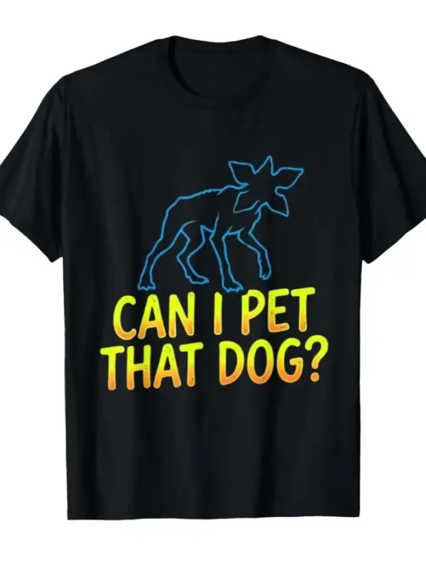 O Köpeği Sevemebilir miyim Demodog Stranger Meme Komik Sevgili T-shirt Erkekler Kadınlar Için