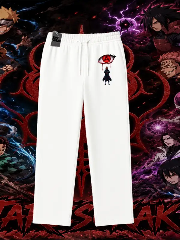 Obito uchiha Naruto Anime Karakteri Unisex Baggy Eşofman Altı Beyaz