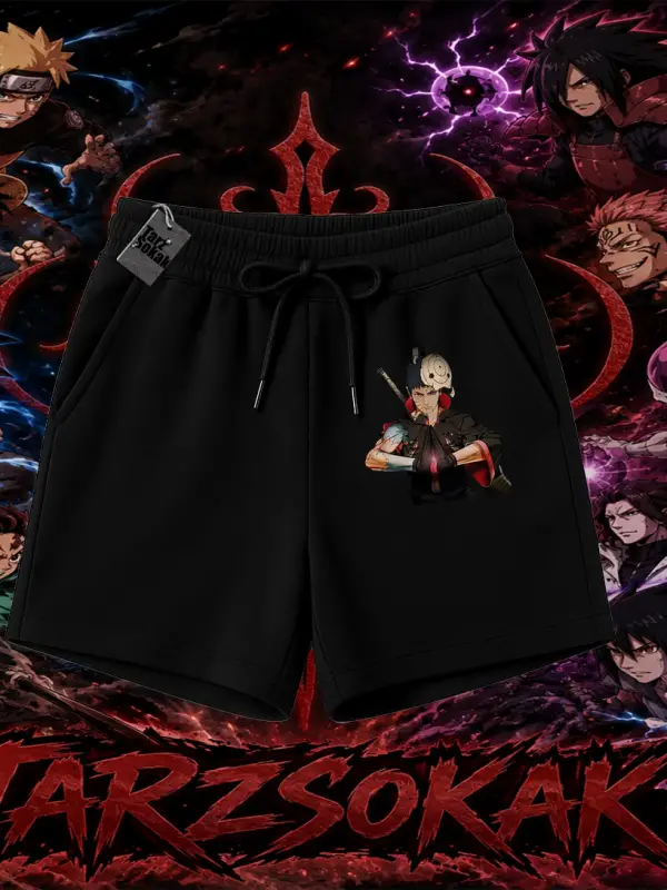 Obito uchiha Naruto Anime Karakteri Unisex Şort Beyaz