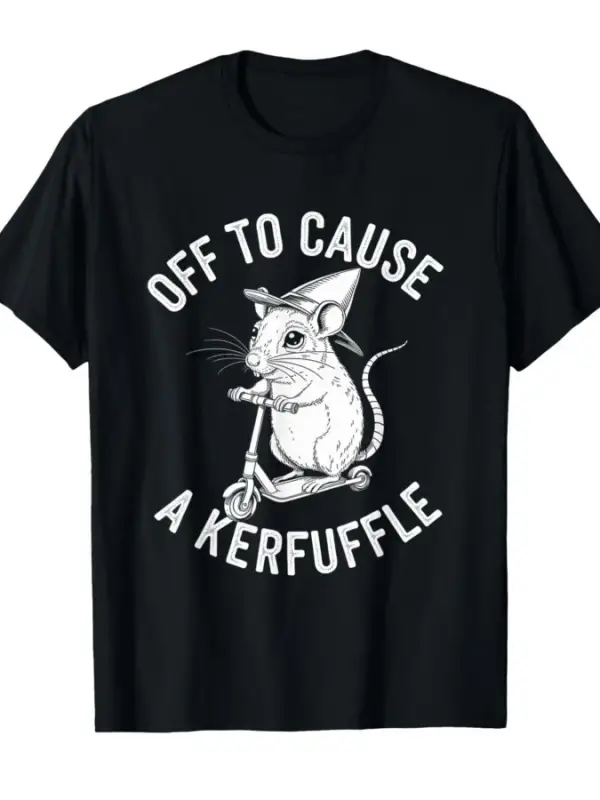 Off to Cause A Kerfuffle Tshirt Komik Kapibara Şaka Meme T-shirt Erkekler Kadınlar için % 100