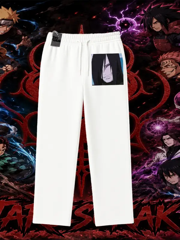 Orochimaru Naruto Anime Karakter Unisex Baggy Eşofman Altı Beyaz