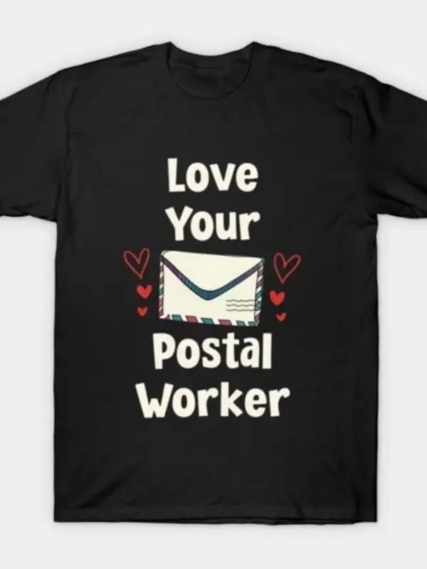 Outfit Love Your Postal Worker Komik Paket Teslimatçısı Erkekler Kadınlar Için T-shirt % 100%