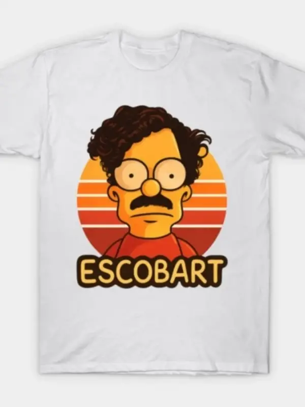 Pablo Escobar bart simpson T-shirt Erkekler Kadınlar Için % 100% Pamuk T Shirt Kısa Kollu Üst