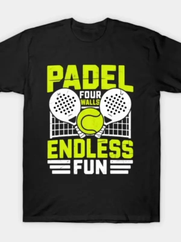 Padel Four Walls, Sonsuz Eğlence Komik Oyuncu Ekipmanları Erkekler Kadınlar İçin Tişört %100