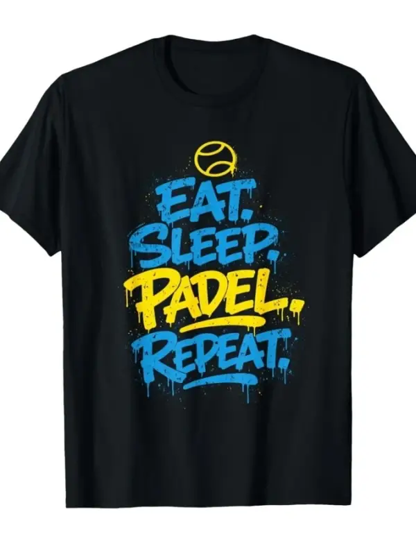 Padel Player Komik Tekrar Tasarım T-shirt Erkekler Kadınlar Için % 100% Pamuk T Shirt Kısa Ko