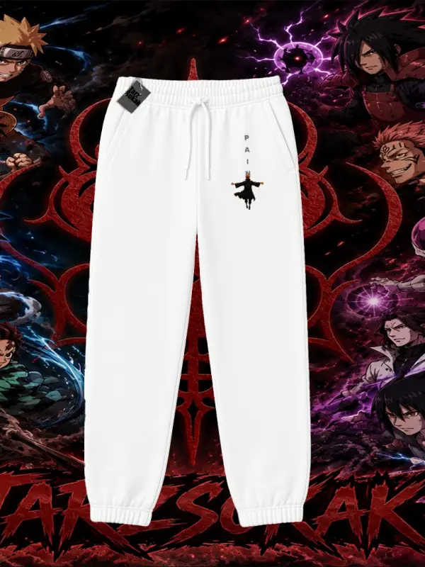 Pain nagato Naruto Anime Karakter Unisex Jogger Eşofman Altı Beyaz