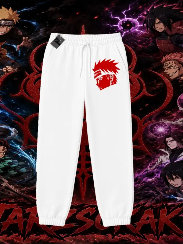 Pain nagato Naruto Anime Karakter Unisex Jogger Eşofman Altı Beyaz