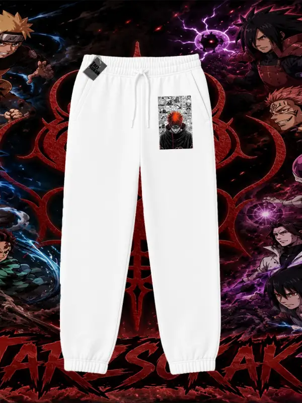 Pain nagato Naruto Anime Karakter Unisex Jogger Eşofman Altı Beyaz