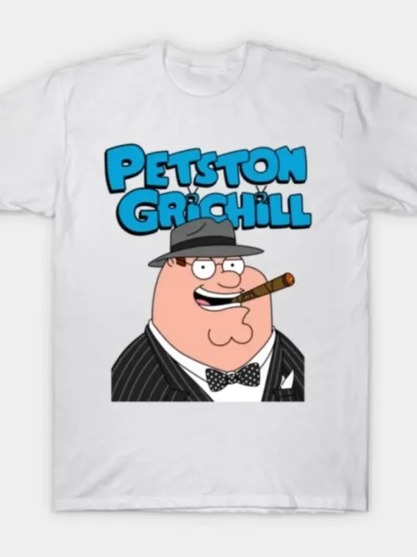 Peter Griffin Winston Churchill parodi mashup olarak erkekler kadınlar için Vintage tişört %