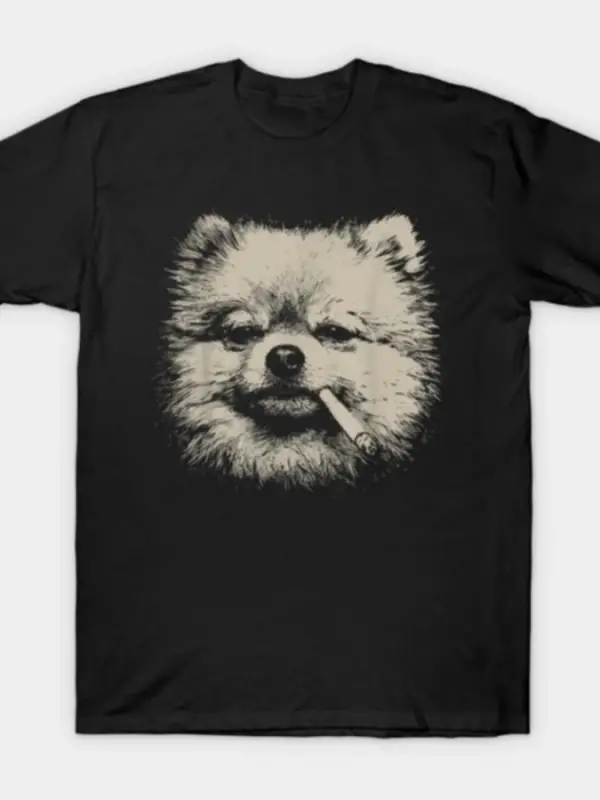 Pomeranian Köpek Meme T-shirt Erkekler Kadınlar Için % 100% Pamuklu Tişörtler Kısa Kollu Üstl