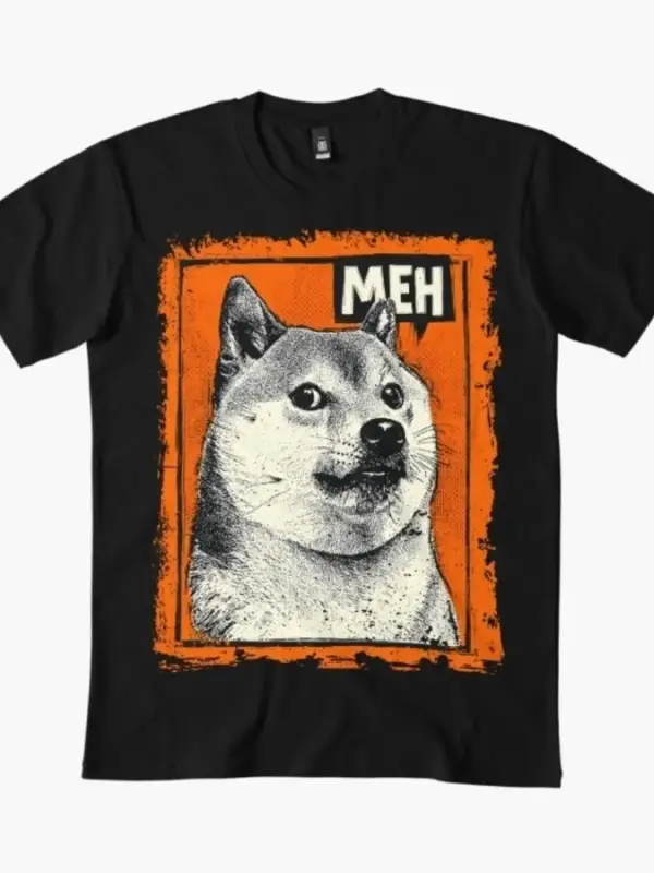 Pop Art Shiba Inu MEH Konuşma Balonu Tişörtü Erkekler Kadınlar için % 100% Pamuklu Tişörtler