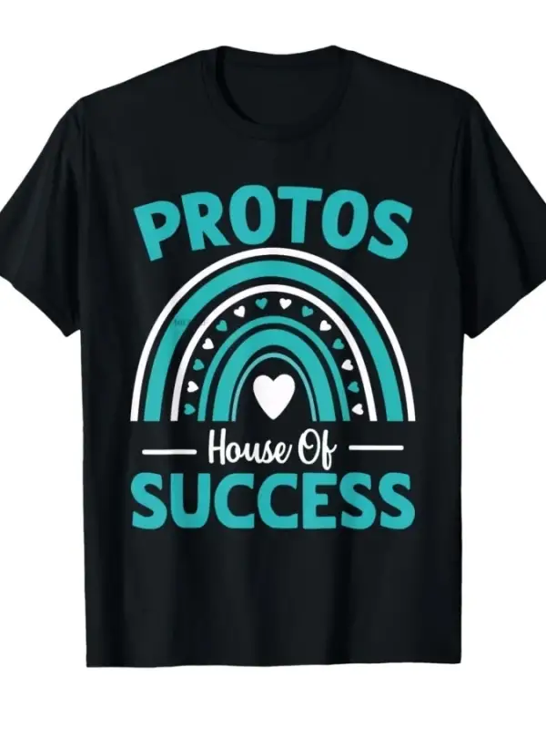 Protos Başarı Evi Pozitif Gökkuşağı Hediye Komik T-shirt Erkekler Kadınlar Için % 100% Pamuk