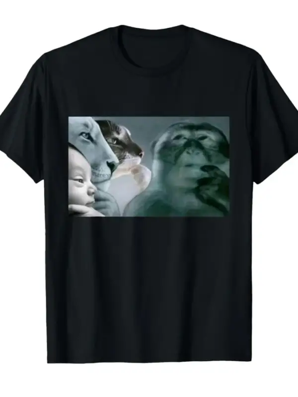 Rage Bait Aslan Düşünme Maymunu AI Bebek Meme T-shirt Erkekler Kadınlar Için % 100% Pamuk T S