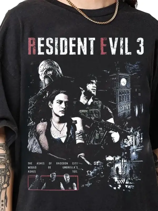 Resident Evil 3 Biohazard Oyunu T-shirt Erkekler Kadınlar Için % 100% Pamuk T Shirt Sokak Sti