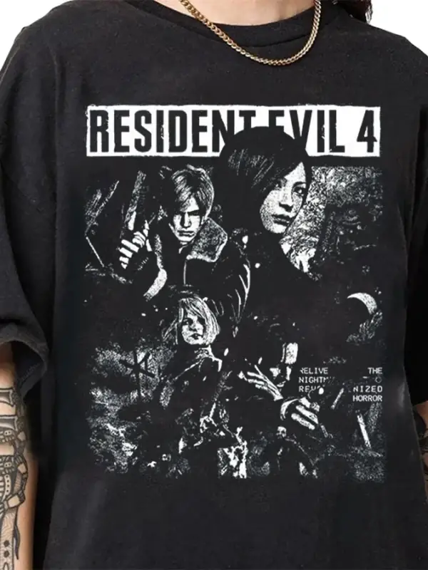 Resident Evil 4 Biohazard Oyunu T-shirt Erkekler Kadınlar Için % 100% Pamuk T Shirt Sokak Sti