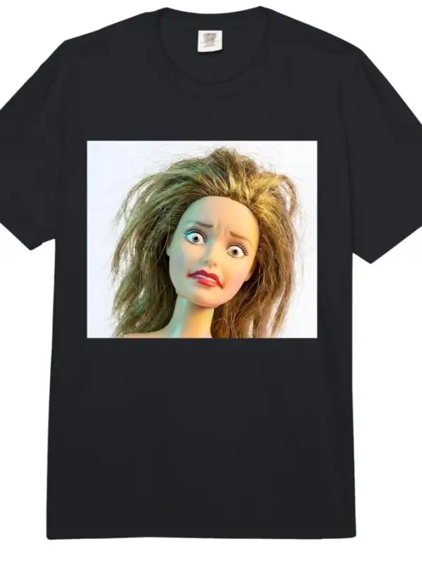 Retro Bebek Yüzü Meme Bebekleri Plastik İğrenç Bebek Yüzü Meme Tişörtü Erkekler Kadınlar İçin