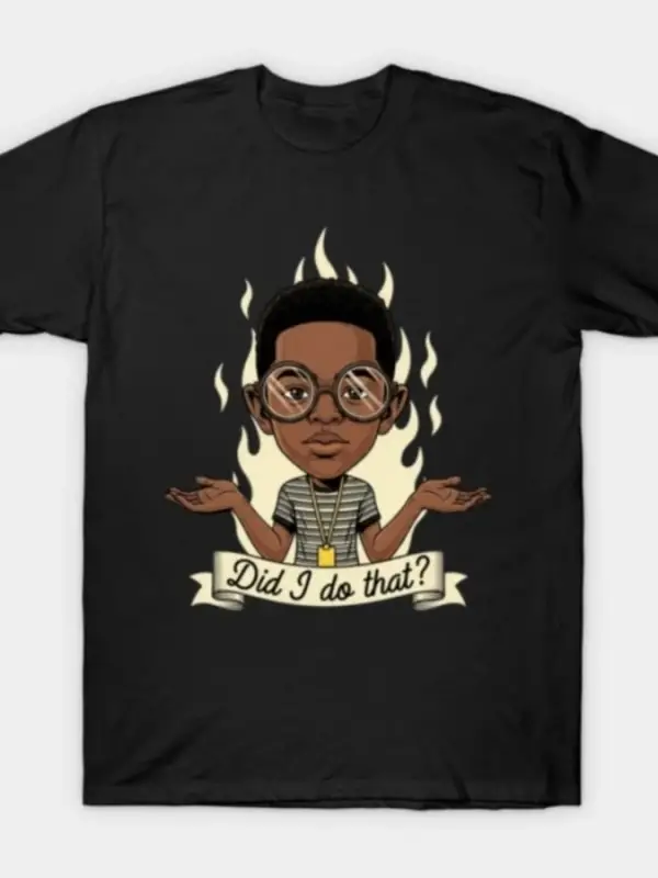 Retro Bunu Yapmadım Mı_ Komik Siyah Adam Omuzları Sallayan Tişört Erkek Kadın %100 Pamuk Tişö