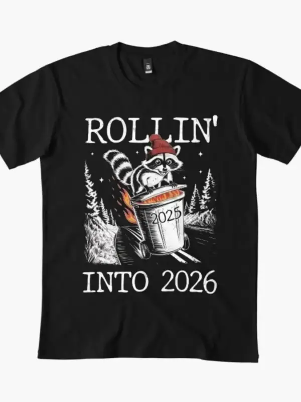 Rollin Into 2026 Erkekler Kadınlar İçin Komik Tişört %100 Pamuklu Tişörtler Kısa Kollu Üstle