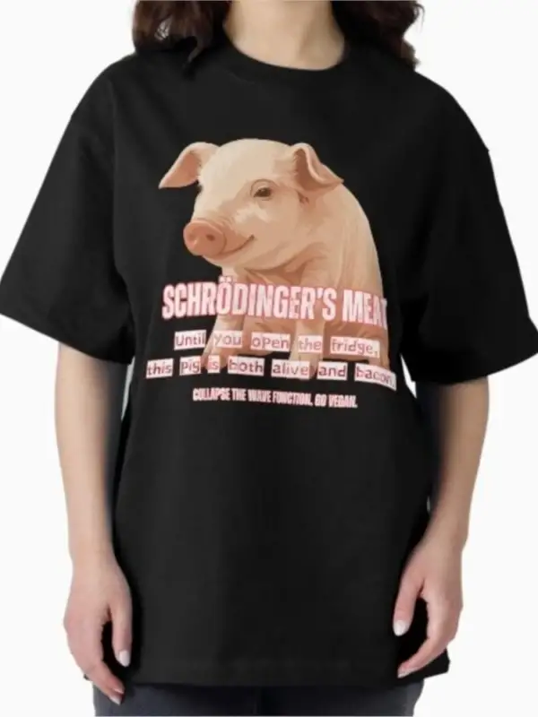 Schrödingers Meat Erkek Kadın Tişörtü %100 Pamuklu Tişört Kısa Kollu Üstler 1208-4