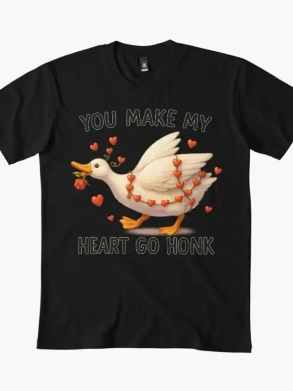 Sen Benim Kalbimi Uyarıyorsun Sevimli Kaz T-shirt Erkekler Kadınlar Için % 100% Pamuk T Shirt