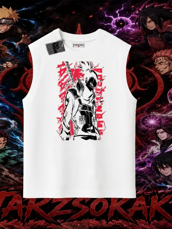 Shikamaru Nara Naruto Anime Karakter Oversize Unisex Kolsuz Tişört Beyaz