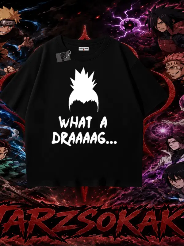 Shikamaru Nara Naruto Anime Karakter Oversize Unisex Tişört Beyaz