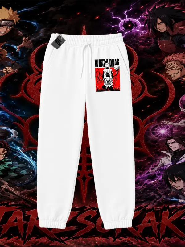 Shikamaru Nara Naruto Anime Karakter Unisex Jogger Eşofman Altı Beyaz