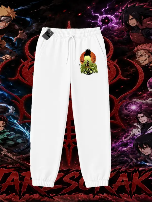 Shikamaru Nara Naruto Anime Karakter Unisex Jogger Eşofman Altı Beyaz