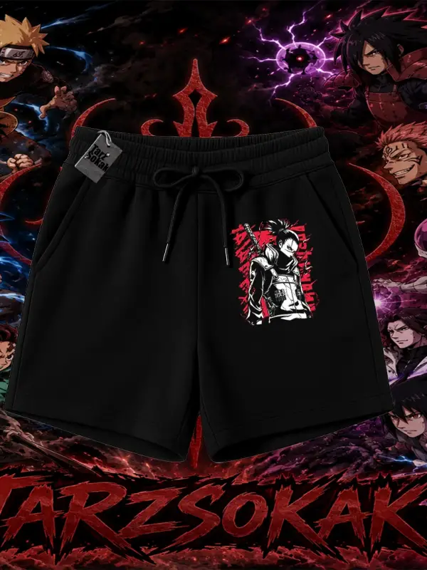 Shikamaru Nara Naruto Anime Karakter Unisex Şort Beyaz
