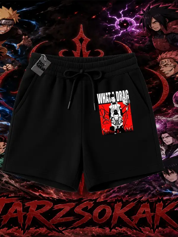 Shikamaru Nara Naruto Anime Karakter Unisex Şort Beyaz