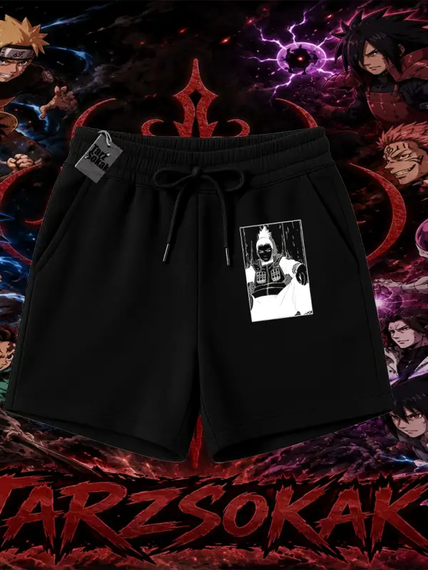 Shikamaru Nara Naruto Anime Karakter Unisex Şort Beyaz
