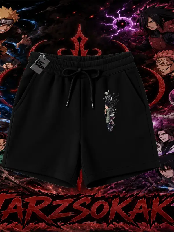 Shikamaru Nara Naruto Anime Karakter Unisex Şort Beyaz