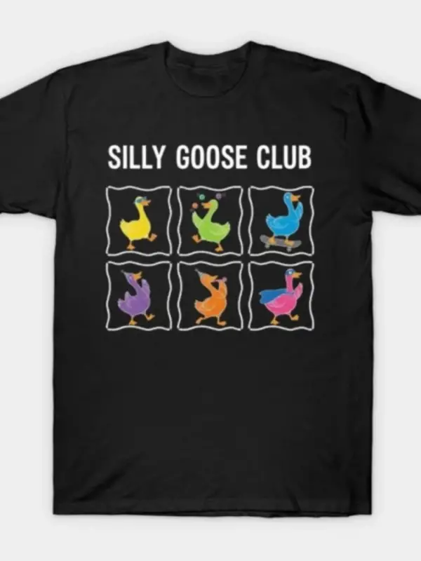 Silly-goose-club Erkek Kadın Tişörtü %100 Pamuklu Tişörtler Kısa Kollu Üstler 1215-3