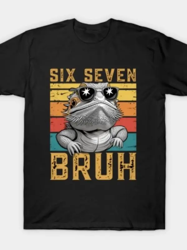 Six Seven Bruh 67 6 7 Meme Komik Tişört Erkekler Kadınlar Için % 100% Pamuklu Tişörtler 3XS-3