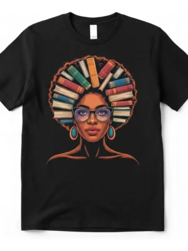 Siyah Tarih Ayı Öğretmen Kitapları Afro T-shirt Erkekler Kadınlar Için % 100% Pamuklu T Shirt