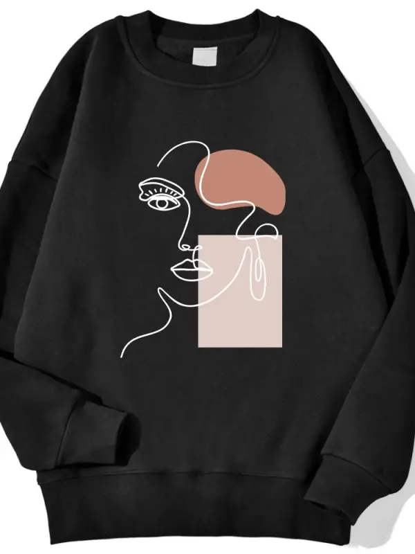 Sokak kadın Hoodie güzel kadınlar baskı basit vuruş kazak Sweatshirt yumuşak polar kazak sonb