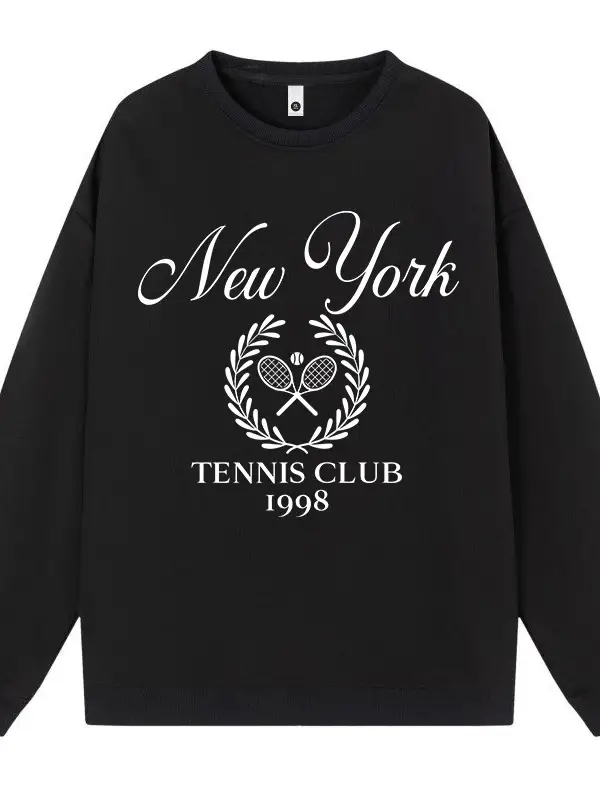 Sonbahar artı boyutu kadın kazak yeni gençlik tenis kulübü 1998 Logo baskılı kapüşonlu svetşö