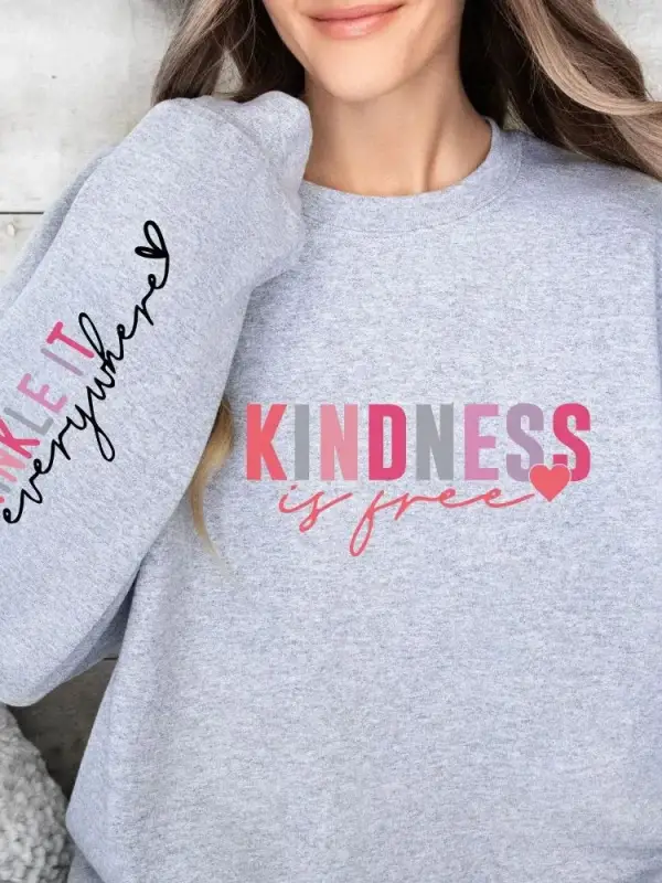 Sonbahar kış kadın Hoodie nezaket ücretsiz mektup baskılar kazak yumuşak nefes gevşek Pullove