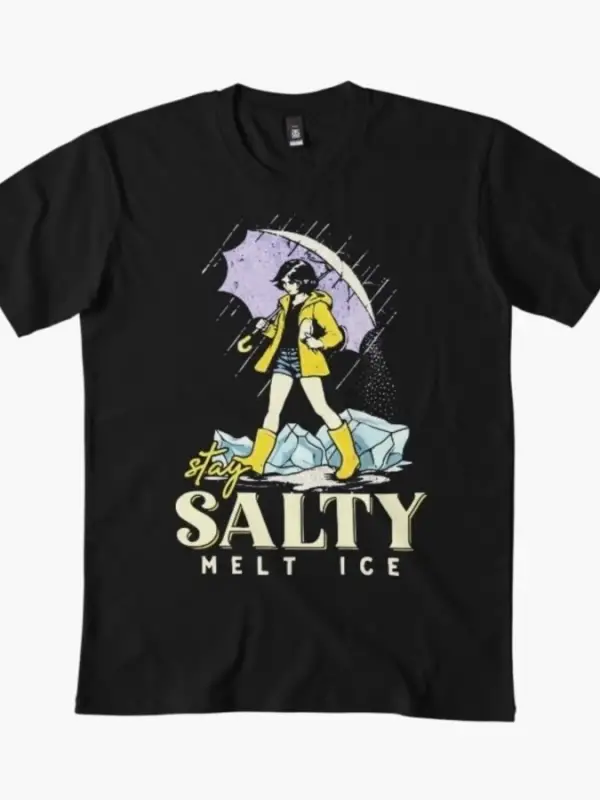 Stay Salty Melt ICE Anti ICE Siyasi Tişört Erkekler Kadınlar için % 100% Pamuklu Tişörtler Kı