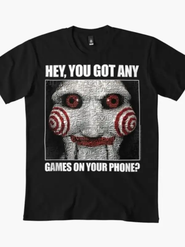 Telefonunuz Yapboz Meme Korku Filmi T-shirt Erkekler Kadınlar Için % 100% Pamuk T Shirt Kısa