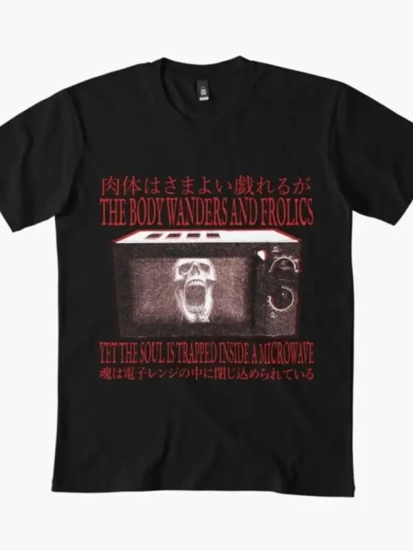 The Soul, Trapped inside a Microwave Erkek Kadın Tişörtü %100 Pamuklu Tişörtler Kısa Kollu Üs