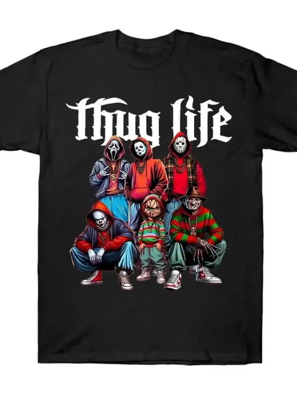 Thug Life Tişörtleri Korku Karakterleri Katil Ekibi Kentsel Korku Filmi Tişörtü Erkekler Kadı