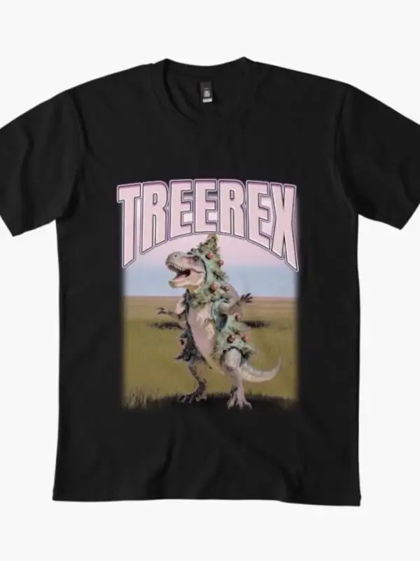 Tree Rex Noel T-shirt Erkekler Kadınlar Için % 100% Pamuk T Shirt Kısa Kollu Üstler 1215-2