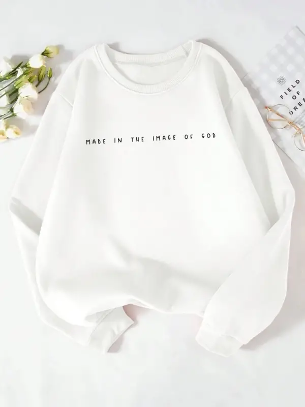 Trend kadın tişörtü Gad baskı kazak görüntüsünde yapılan rahat Crewneck polar yumuşak Hoodie