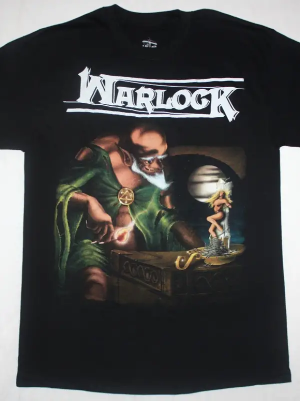 TYGERS OF PAN TANG SPELLBOUND 1981 NEW BLACK T-SHIRT ÖN VE ARAKA BASKILI