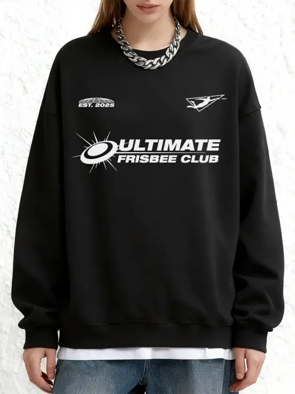 Ultimate Frisbee Club Baskılı Sweatshirtler Kadınlar İçin Kışlık Bol Kapüşonlu Polar Sıcak Jo