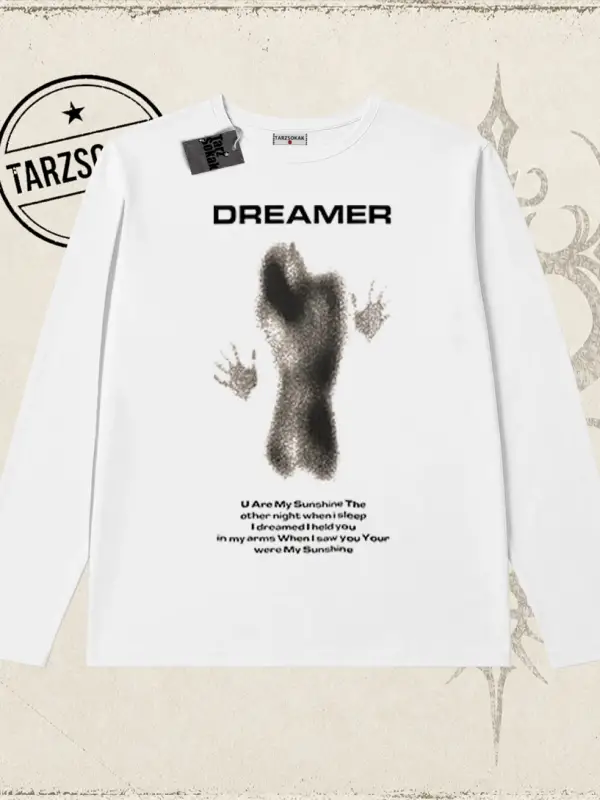 Unisex Dreamer Biskilet Yaka  Long Sleeve Beyaz