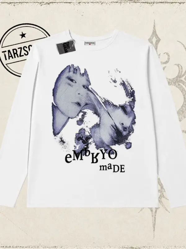 Unisex Embryo Biskilet Yaka  Long Sleeve Beyaz